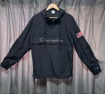 Champion 블랙 후드티 미국 국기 포함