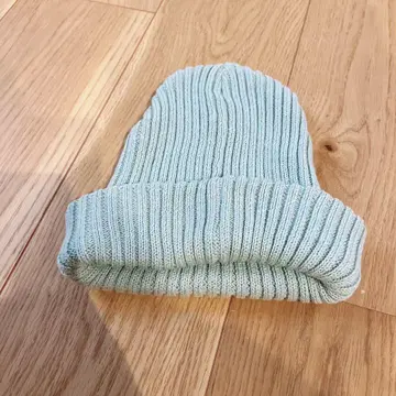 index 민트 그린 리브 니트 비니 스카이블루