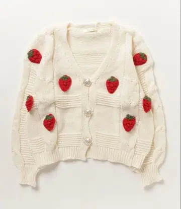 이치고 모티브 아이보리 가디건