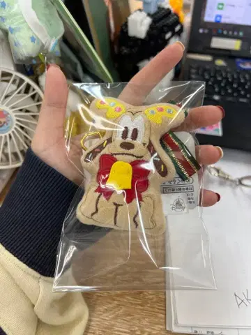 플루토 봉제 인형 키링 키체인 크리스마스 쿠키 디즈니