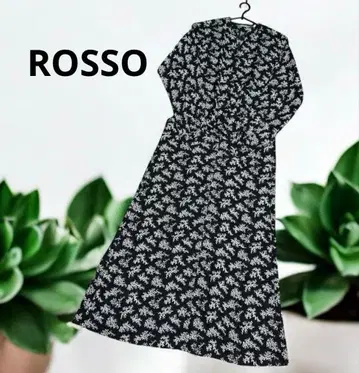 새상품급 ROSSO 로쏘 V넥 긴팔 원피스 블랙 어반 리서치