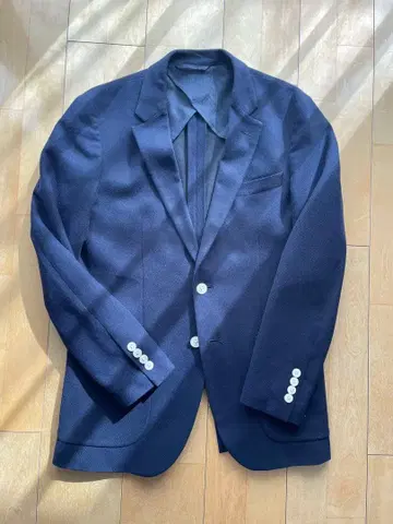 BEAMS LIGHTS 네이비 얇은 소재 테일러드 자켓