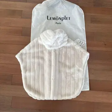 LEMONPLET 후드 부착 판초 화이트