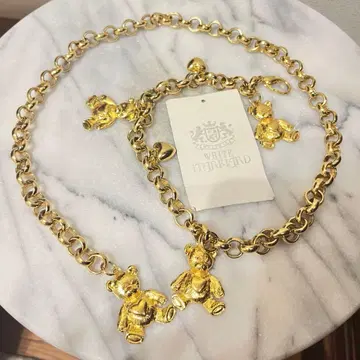 SALE! 화이트 이탈리아 귀여운 베어 새상품급 체인 벨트