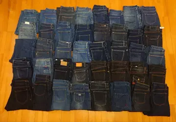 묶음 판매 [진한 색] 데님 팬츠 40개 리메이크 핸드메이드