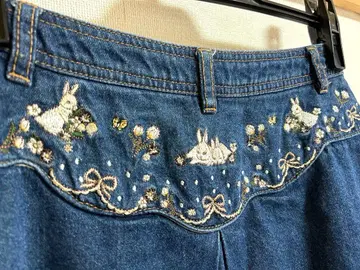 프랑슈리페 뻬딸리 토끼 데님 스커트