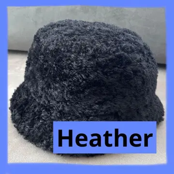 여성용 Heather 퍼 소재 블랙 버킷햇