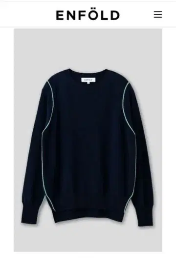 새상품급 엔폴드 메리노울 100% 스티치 워크 풀오버 니트