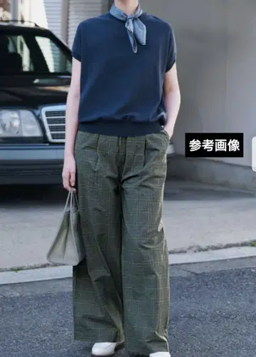 THREE FIFTY STANDARD 체크 무늬 와이드 팬츠