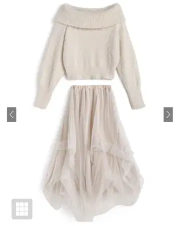 GRL 니트탑 스커트 셋업