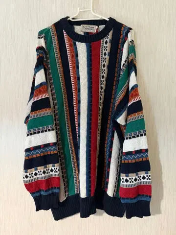 멀티 컬러 스트라이프 니트 스웨터 긴팔