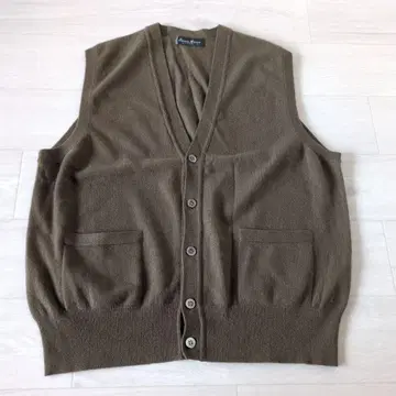 캐시미어 100% 니트 베스트 L 브라운