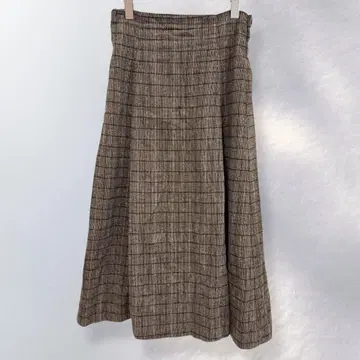 랙스 릴랙싱 체크 무늬 플레어 스커트 하이웨스트 귀여운 [ i261