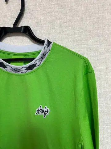 HUF 그린 로고 긴팔 티셔츠