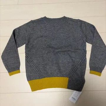 그레이/머스타드 바이컬러 니트