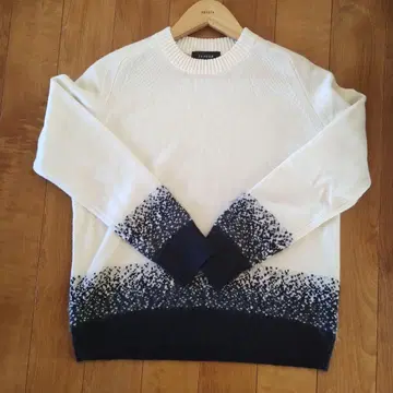 파브르 그라데이션 니트 스웨터 긴팔 화이트/네이비