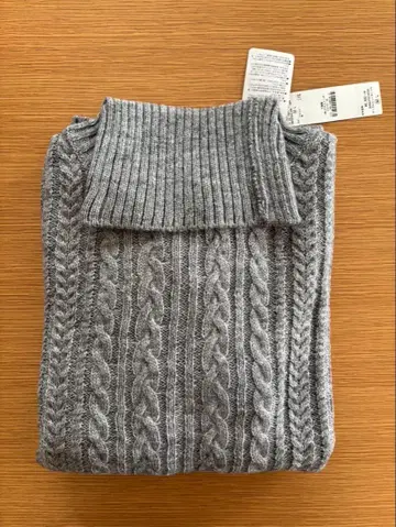 RAGEBLUE 남성용 케이블 짜임 터틀 니트 그레이