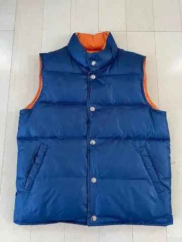 BEAMS 다운 베스트 네이비/오렌지