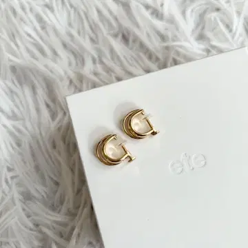 ete 더블 라인 귀찌 골드 SV925