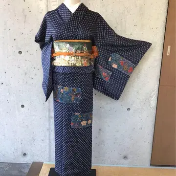 순수 실크 시보리 패턴 츠케사게 기모노 이중 기모노