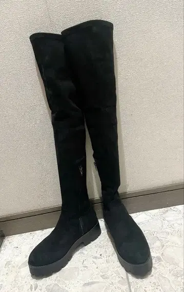 니하이 부츠 싸이하이 부츠 블랙 스웨이드 S 사이즈