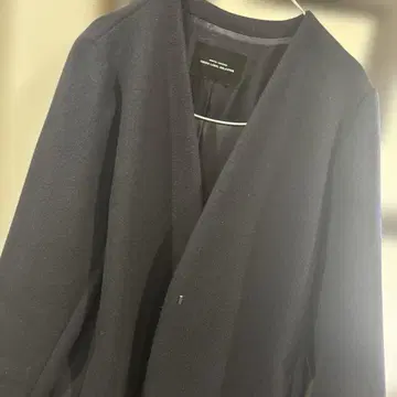 네이비 노칼라 코트 사이즈 44 유나이티드 애로우즈