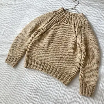 개럴개런트 로우 게이지 큼직한 손뜨개질 느낌 니트 베이지 긴팔