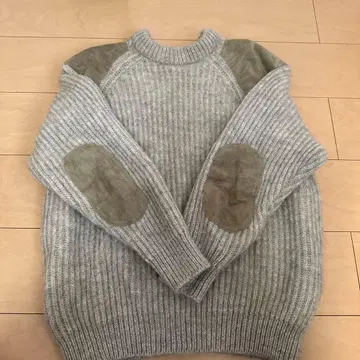 [Niffi] 영국제 남성용 엘르 엘보 가죽 패치 커맨드 스웨터