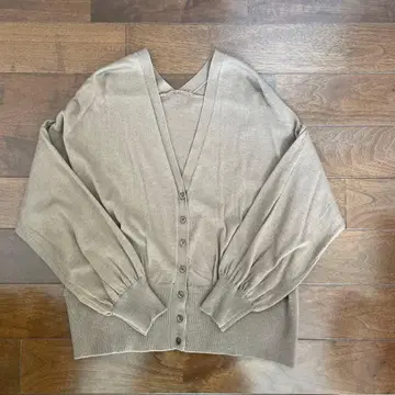 택 포함 미사용 새상품 favori 니트 가디건 M 카멜