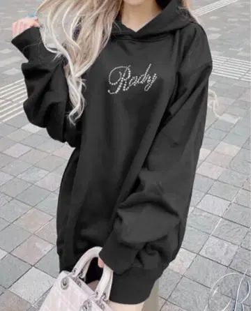 RADY 비쥬 로고 속기모 후드티 프리 사이즈