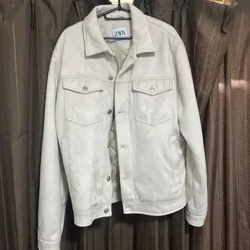ZARA 스웨이드풍 자켓 L 크림색