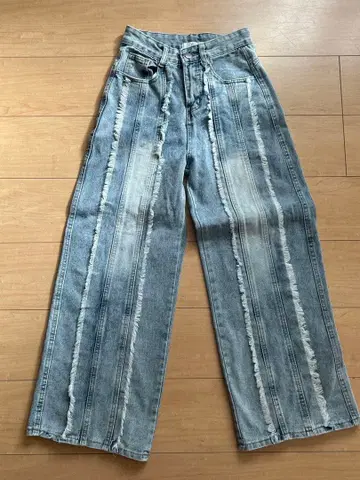 emmy 프린지 와이드 데님 블루 S 사이즈