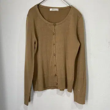Sharp Shooter 베이지 고급 골드 버튼 니트 가디건 M