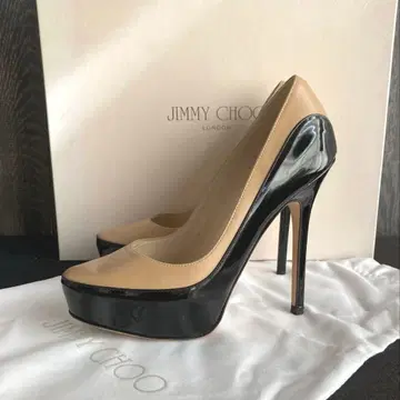 JIMMY CHOO 새상품급 펌프스 바이컬러 베이지 x 블랙