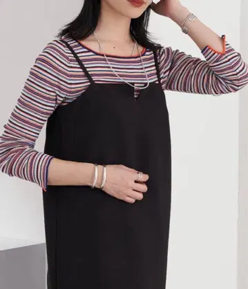 SHENERY 시너리 멀티 보더 니트 오렌지