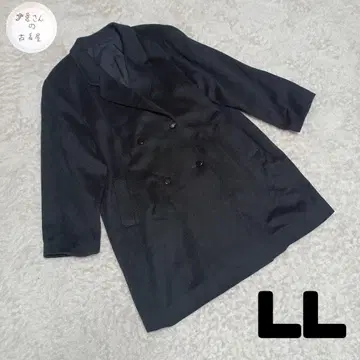 [ 최상급 ] 퓨어 캐시미어 100% 더블 체스터 코트 블랙 LL