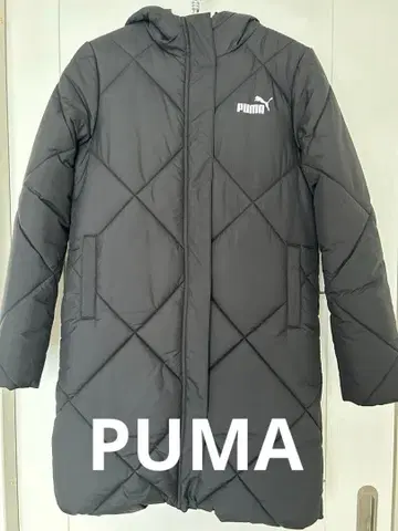 PUMA 블랙 롱 코트 충전솜 M
