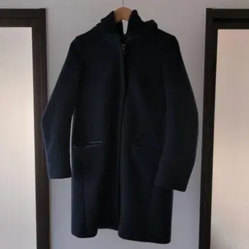 IENA 후드 달린 멜톤 비버 코쿤 코트