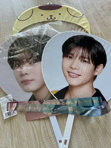 나가오 켄토 부채 은색 테이프 폼폼푸딩 부채 케이스