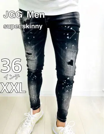 JGG.Men 제깅맨 스키니 청바지 데미지 진 ek36