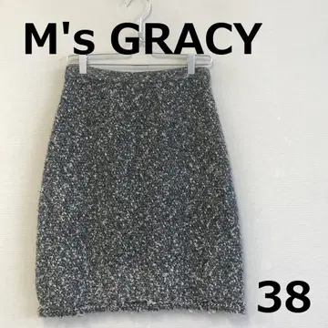 H1121B15 [ M'S GRACY ] 라메 입 니트 스커트