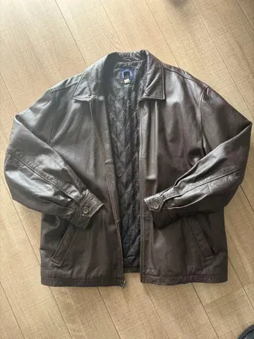 레어 GAP 천연 가죽 가죽 자켓 XL 브라운