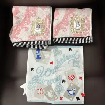 (11-176) 미사용 새상품 원더랜드의 앨리스 타월 세트 3장