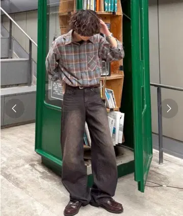 류세이 - 오버 다이 와이드 스트레이트 데님