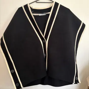 버튼 스트라이프 트리밍 가디건 프리