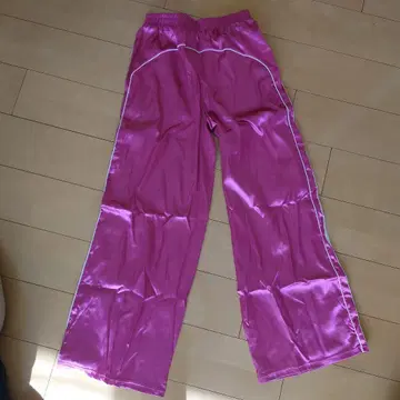 핑크 와이드 팬츠 사이드 스트라이프