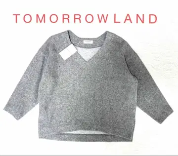 미사용 투모로우랜드 울 혼방 v넥 풀오버 깔끔하고 넉넉한 심플