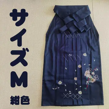 새상품 하카마 단품 자수 졸업식용 하카마만 베이지 M 사이즈 네이비 컬러