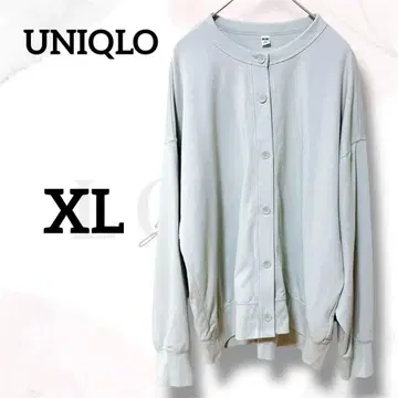유니클로 가디건 XL 라이트 그레이 U넥 프론트 오픈 고급 돌려입기 무지