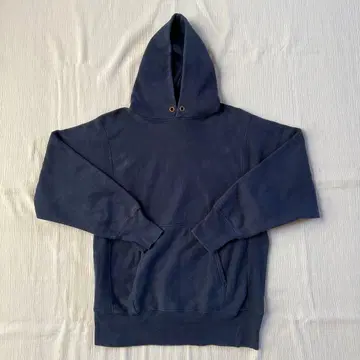 90s USA제 챔피온 리버스 위브 무지 후드티 네이비